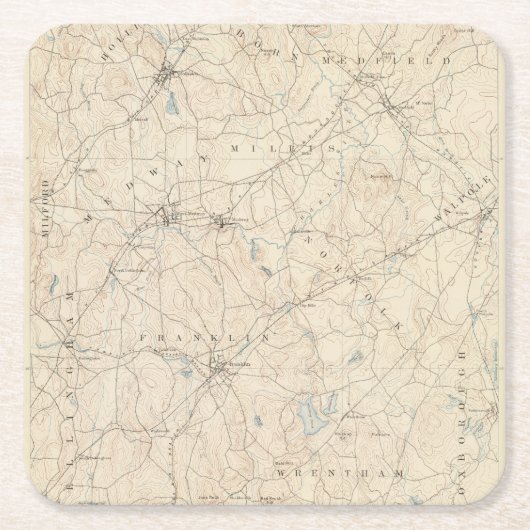 Franklin, Massachusetts Rechteckiger Pappuntersetzer (Vorderseite)