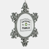 Franklin Massachusetts Schneeflocken Zinn-Ornament (Links)