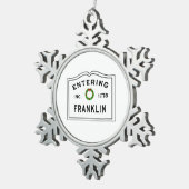 Franklin Massachusetts Schneeflocken Zinn-Ornament (Rechts)