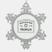Franklin Massachusetts Schneeflocken Zinn-Ornament (Vorderseite)