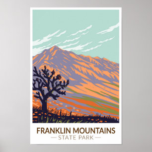 Franklin Mountains Staat Park Texas Vintag Poster