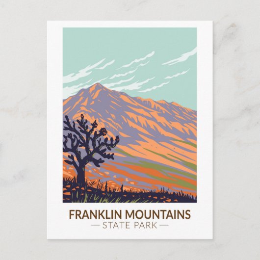 Franklin Mountains Staat Park Texas Vintag Postkarte (Vorderseite)