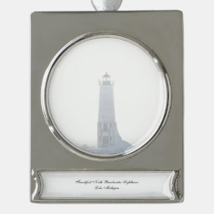 Franklin North Breakwater Lighthouse Banner-Ornament Silber