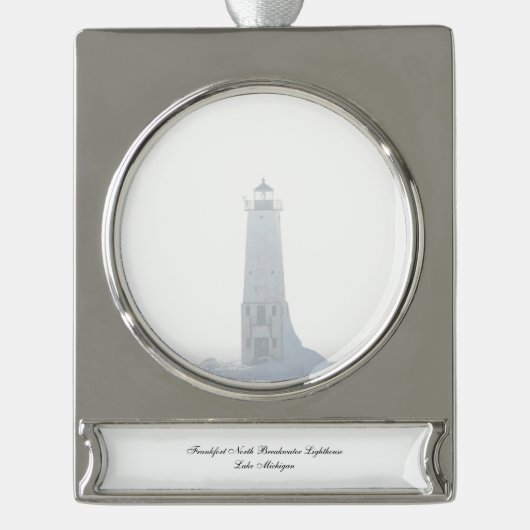 Franklin North Breakwater Lighthouse Banner-Ornament Silber (Vorderseite)