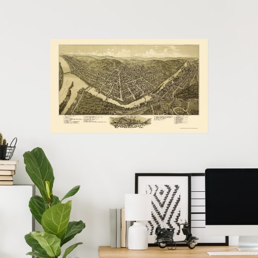 Franklin, PA Panoramic Map - 1901 Poster (Heimbüro)