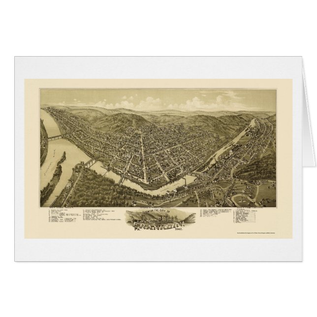 Franklin, panoramische Karte PAs - 1901 (Vorderseite (Horizontal))