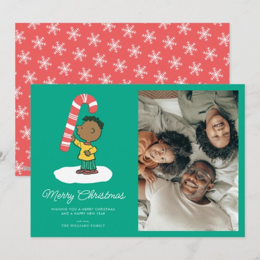 Franklin Peppermint Candy Feiertagskarte (Vorne/Hinten)