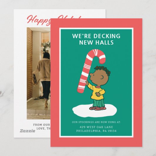 Franklin Peppermint Candy Feiertagskarte (Vorne/Hinten)