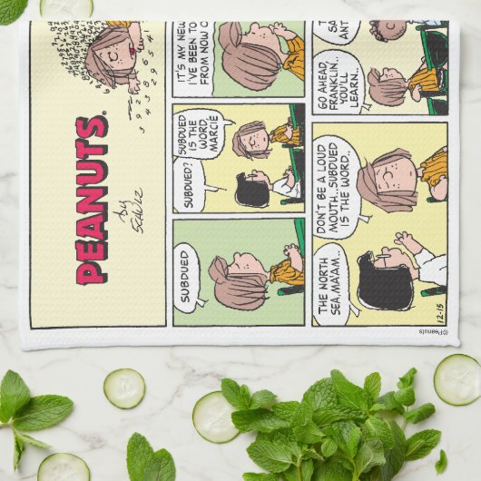 Franklin, Peppermint Patty & Marcie | Math-Klasse Geschirrtuch (Gefaltet)