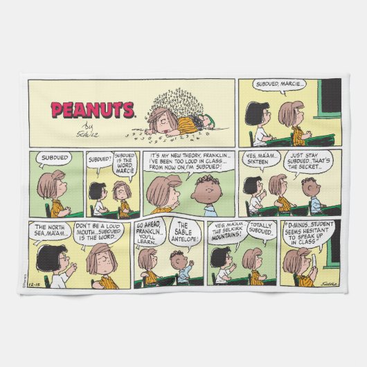 Franklin, Peppermint Patty & Marcie | Math-Klasse Geschirrtuch (Horizontal)