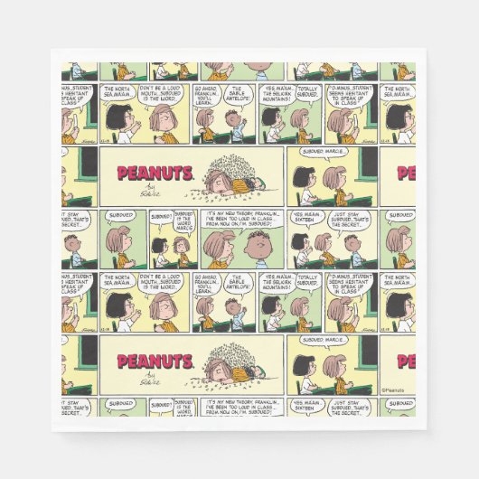 Franklin, Peppermint Patty & Marcie | Math-Klasse Serviette (Vorderseite)