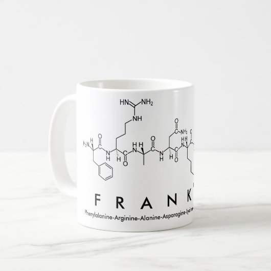 Franklin Peptidname Tasse (Vorderseite Links)