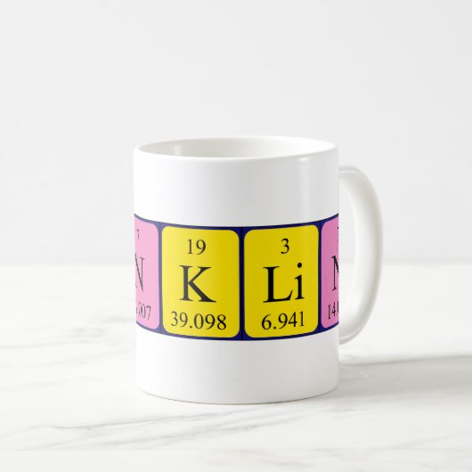 Franklin Periodenname Tasse (VorderseiteRechts)