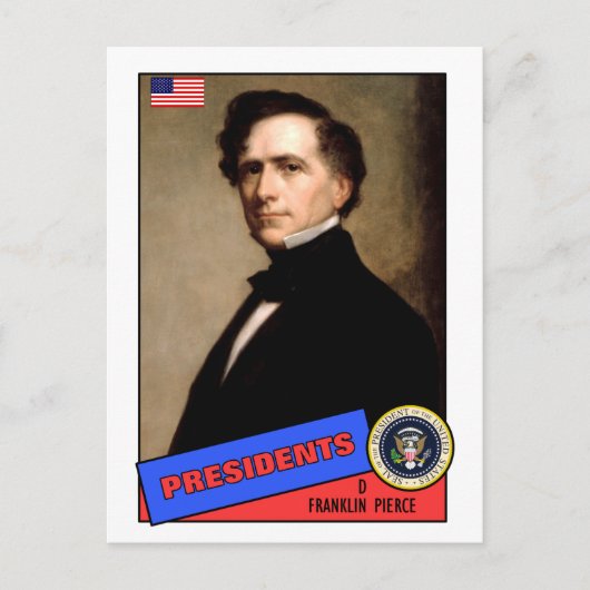 Franklin Pierce Baseball Card Postkarte (Vorderseite)