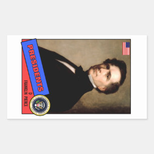 Franklin Pierce Baseball Card Rechteckiger Aufkleber