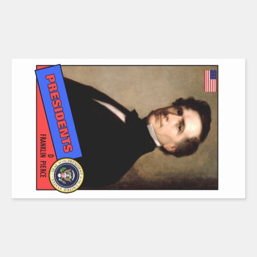 Franklin Pierce Baseball Card Rechteckiger Aufkleber (Vorderseite)