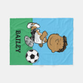 Franklin Playing Soccer Fleecedecke (Vorderseite (Horizontal))
