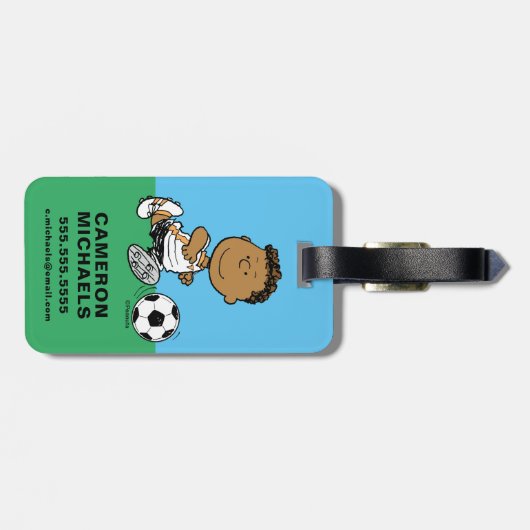 Franklin Playing Soccer Gepäckanhänger (Rückseite horizontal)