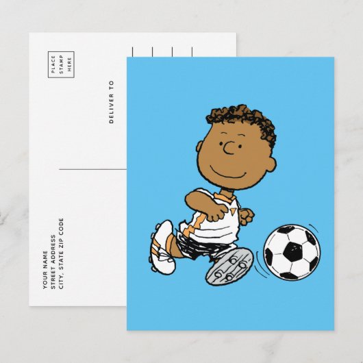 Franklin Playing Soccer Postkarte (Vorne/Hinten)