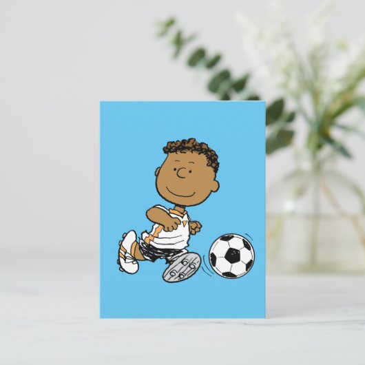 Franklin Playing Soccer Postkarte (Stehend Vorderseite)