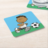 Franklin Playing Soccer Rechteckiger Pappuntersetzer (angewinkelt)