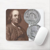 Franklin-Porträt mit halben Dollaren Mousepad (Mit Mouse)