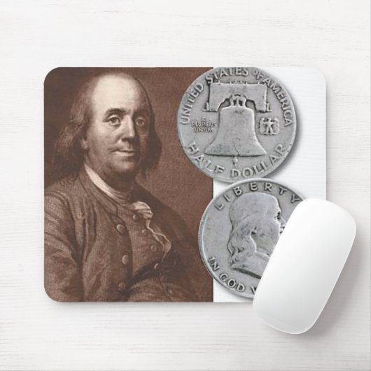 Franklin-Porträt mit halben Dollaren Mousepad (Mit Mouse)