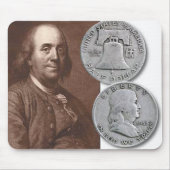 Franklin-Porträt mit halben Dollaren Mousepad (Vorne)