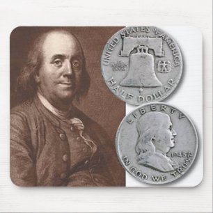 Franklin-Porträt mit halben Dollars Mousepad
