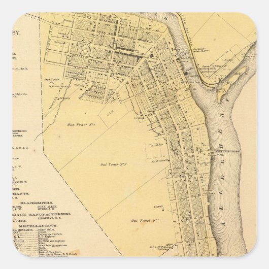 Franklin Quadratischer Aufkleber (Vorderseite)