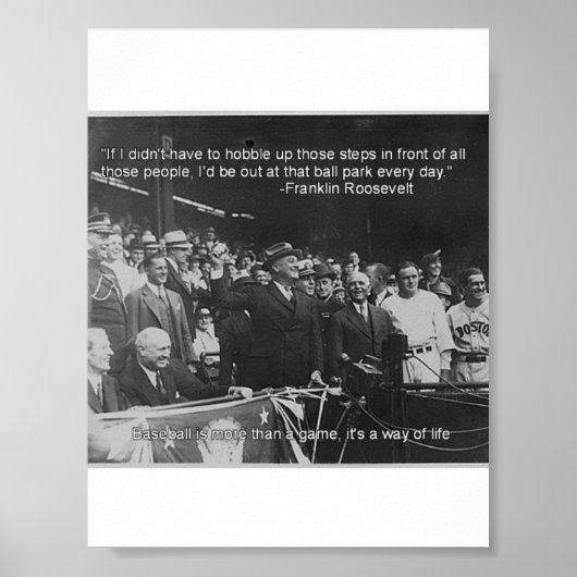 Franklin Roosevelt Baseballposter Poster (Vorne)