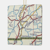 Franklin VA Vintag Map Keramikornament (Links)
