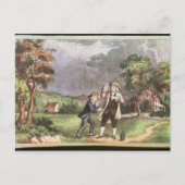 Franklins Experiment im Elektrizitätsbereich Postkarte (Vorderseite)