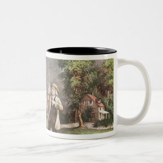 Franklins Experiment im Strom Zweifarbige Tasse (Rechts)