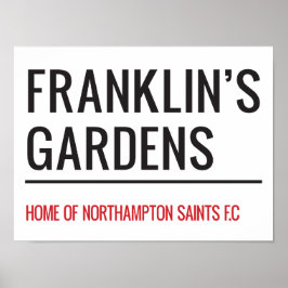Franklins Gardens Stadium Street Sign Poster