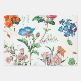 Frankreich 1830 Florales Antikes Tapetenpapier Geschenkpapier Set