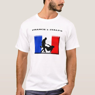 Frankreich 1 Italien 0 französischer Fußball T-Shirt
