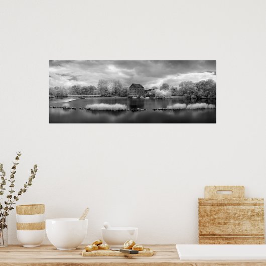 Frankreich, A Weir am Fluss Mayenne (Version 2) Poster (Küche)