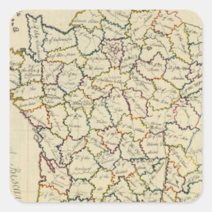 Frankreich-Abteilungen Quadratischer Aufkleber