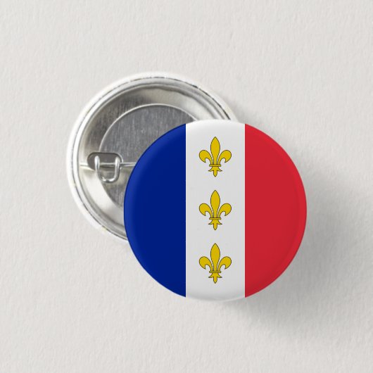 Frankreich-Abzeichen - Tricolour u. Fleurs-De-Lys Button (Vorne & Hinten)