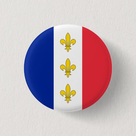 Frankreich-Abzeichen - Tricolour u. Fleurs-De-Lys Button (Vorderseite)