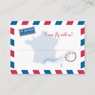 Frankreich Air Mail Escort/Sitzkarte Hochzeit Platzkarte