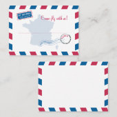 Frankreich Air Mail Escort/Sitzkarte Hochzeit Platzkarte (Vorne/Hinten)