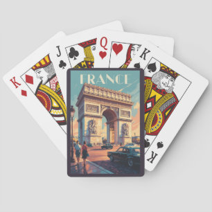 Frankreich Arc de Triomphe Reise Kunst Vintage Spielkarten