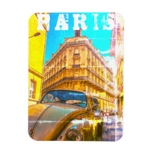 Frankreich Architecture French Street Old Car Pari Magnet