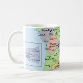 Frankreich auf der Weltkarte: Geografie Lover Kaffeetasse (Links)