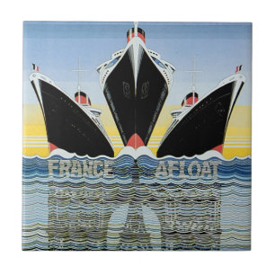 Frankreich auf See - French Line Poster Fliese