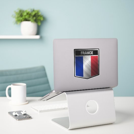 Frankreich Aufkleber (Laptop auf Schreibtisch)