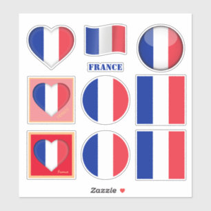 Frankreich-Aufkleber & Französische Flagge, Herz / Aufkleber