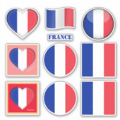 Frankreich Aufkleber und französische Flagge, Herz (Vorderseite)